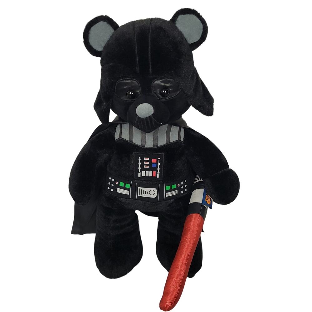 Build-A-Bear Star Wars Darth Vader 18" Plush Black Bear W/ Lightsaber EUC